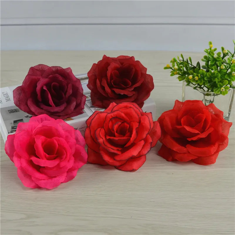 Afralia™ Rose Silk Flower Wall Decor 10pcs Bouquet Wedding Party Home Decoration