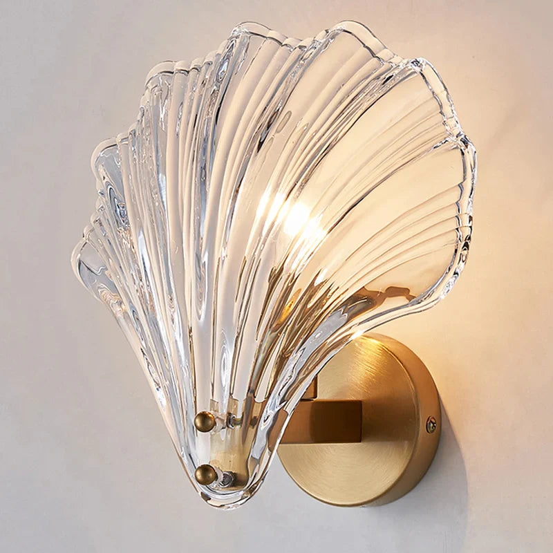 Afralia™ Crystal Shell Wall Light: Minimalist LED Lighting for Bedroom, Study, Living Room