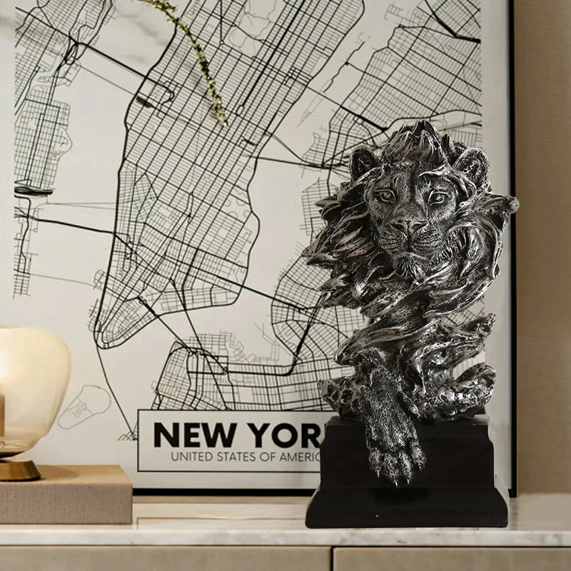 Afralia™ Lion Resin Sculpture Figurine - Abstract Nordic Home Decoration