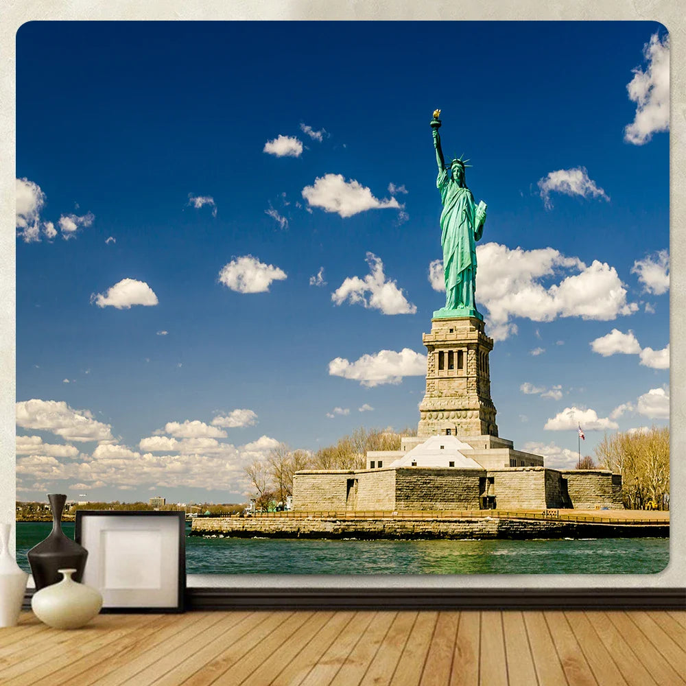 Afralia™ City Night Bohemian Decor Tapestry Hippie Sofa Blanket Art