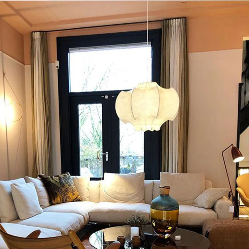 Afralia™ Viscontea White Fabric Chandelier for Elegant Living Spaces