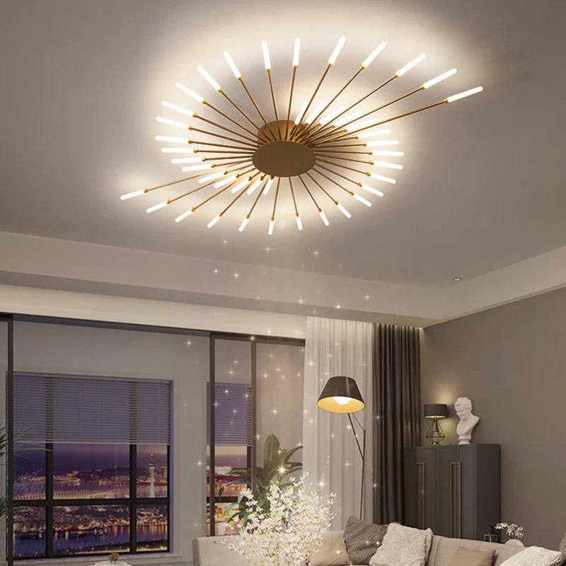 Afralia™ Fireworks LED Chandelier: Modern Minimalist Ceiling Lamps for Living Room, Bedroom, Dining Room