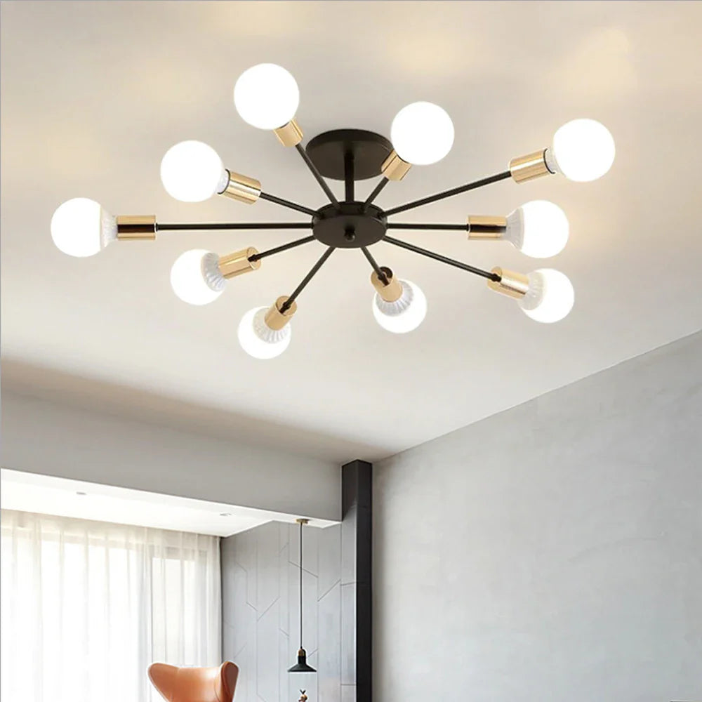 Afralia™ LED Metal Chandeliers for Living Room - Stylish Ceiling Light for Home Decor