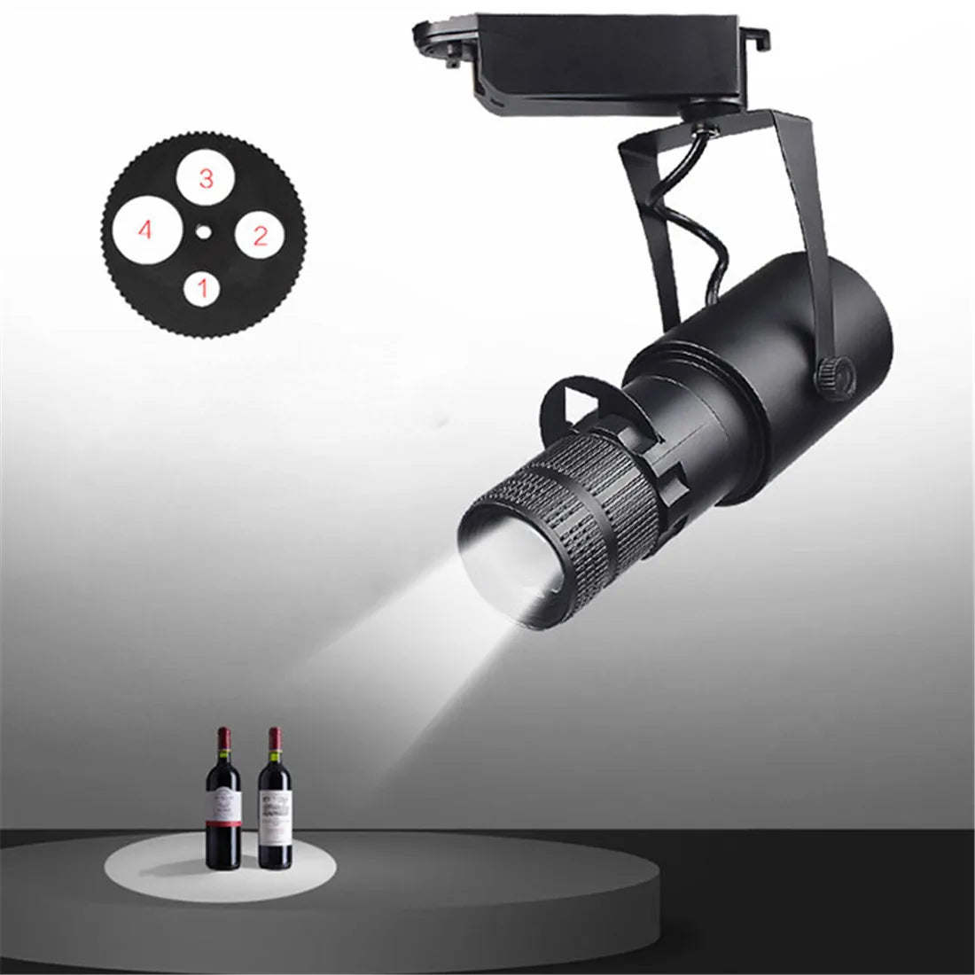 Afralia™ Stage Zoom Spotlights for Store Wedding, LED Logo Projector Lights