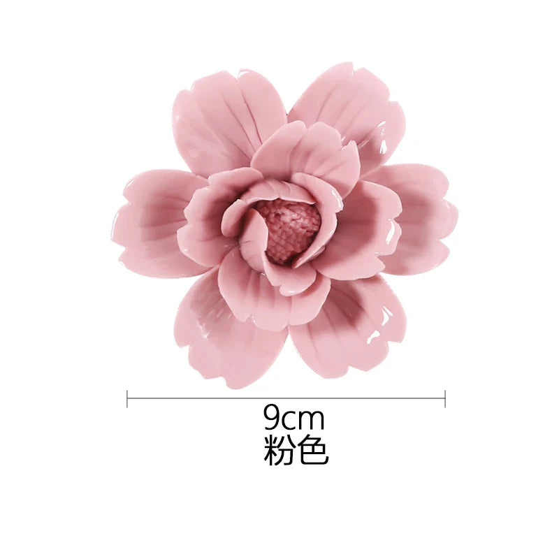Afralia™ Ceramic Peony Wall Hanging Decoration - Handmade 3D Relief Craft