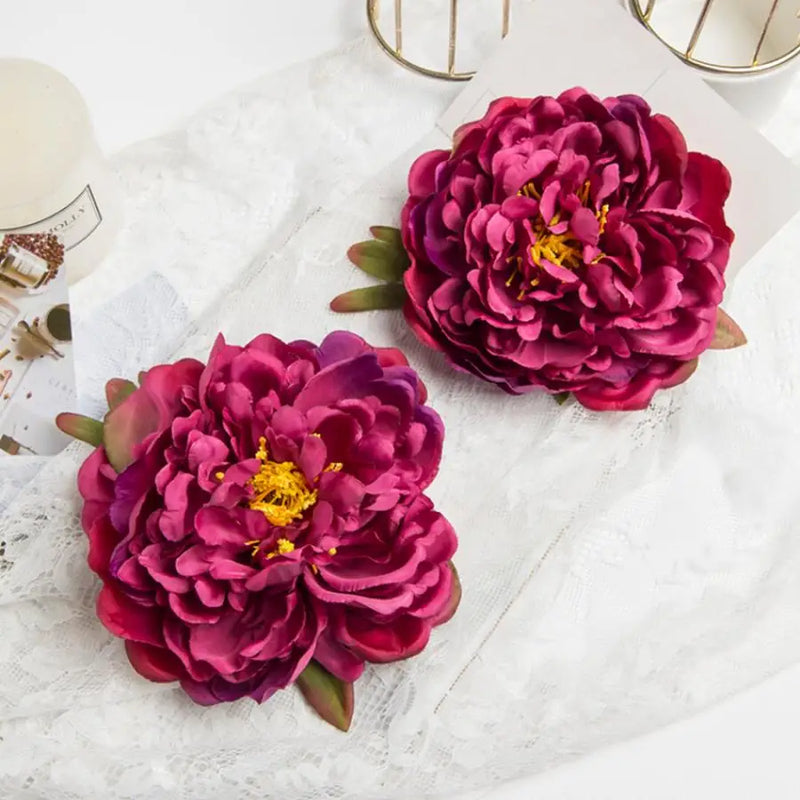 Afralia™ Pink Peony Silk Flower Head for Wedding Decor and Home DIY