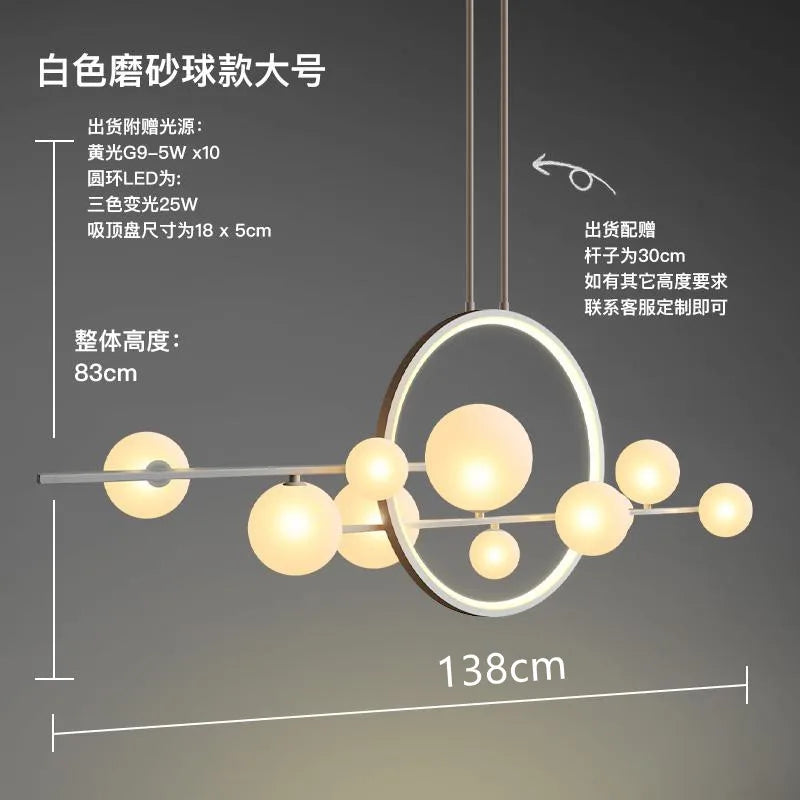 Afralia™ Glass Ball LED Chandelier for Home Decor and Interior Lighting
