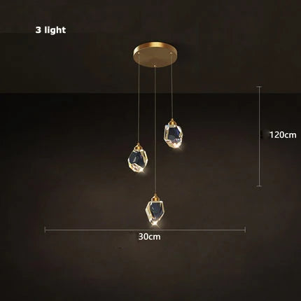 Afralia™ Crystal Copper Round Chandelier: Elegant LED Suspension Lamp for Dinning Room