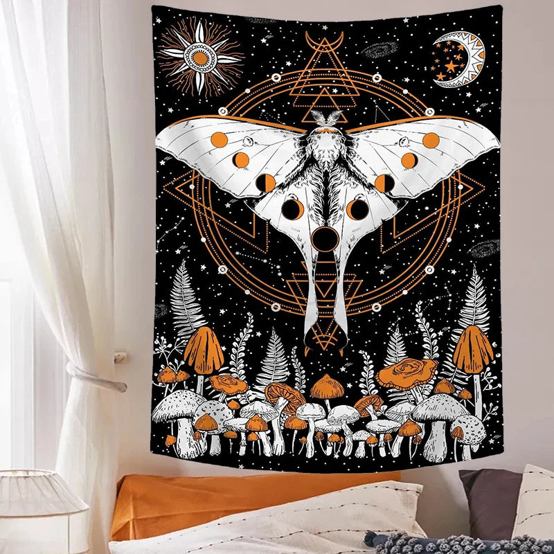 Afralia™ Moon Phase Celestial Star Tapestry for Room Decor