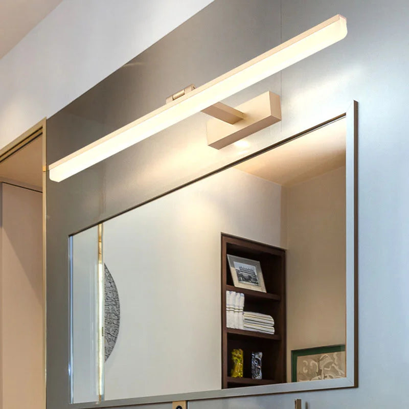 Afralia™ Acrylic Golden Mirror Cabinet Lamp 40CM for Bathroom, Bedroom, and Cosmestic Lighting