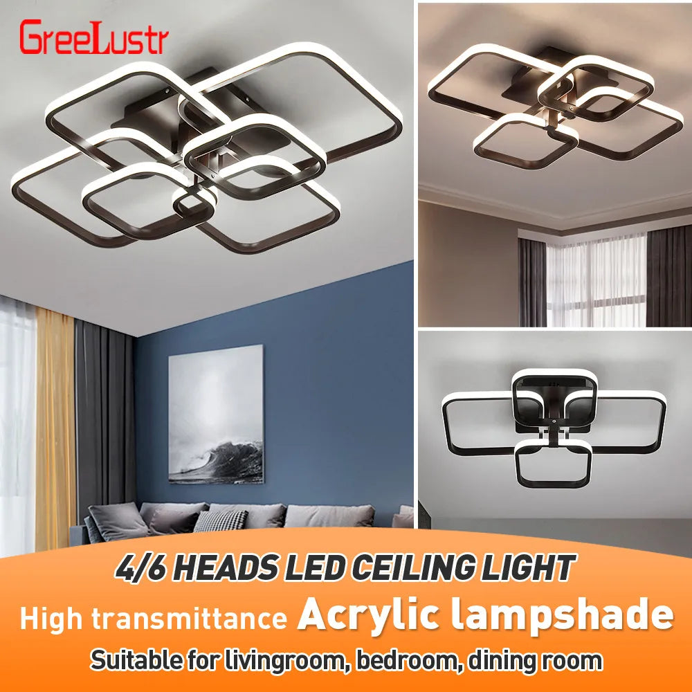 Afralia™ Acrylic Ceiling Lights Modern Chandelier LED Lamps Dining Living Room Bedroom Decor