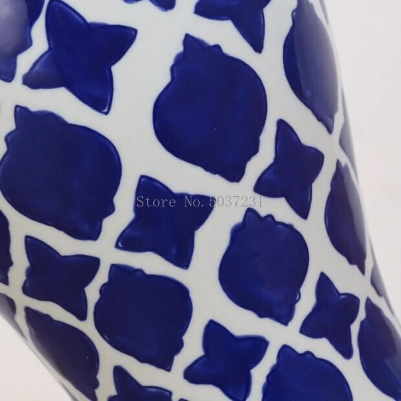 Afralia™ Ceramic Blue Rural Table Lamp: Hand-painted Retro Bedside Light for Home Décor