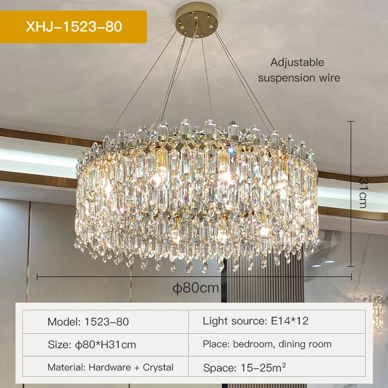 Afralia™ Crystal Chandelier: Luxe LED Living Room Decoration