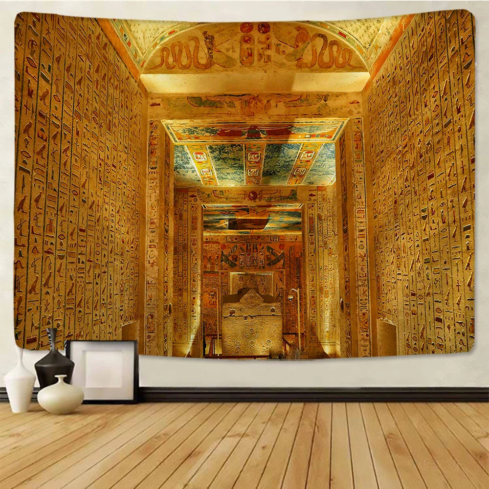 Afralia™ Egyptian Pharaoh Mural Tapestry: Hippie Style Wall Hanging Home Decor