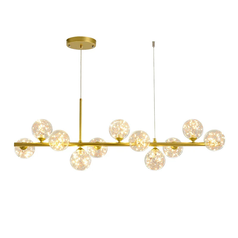Afralia™ Modern Gold/Black G9 LED Chandelier for Kitchen Restaurant Bedroom Decor