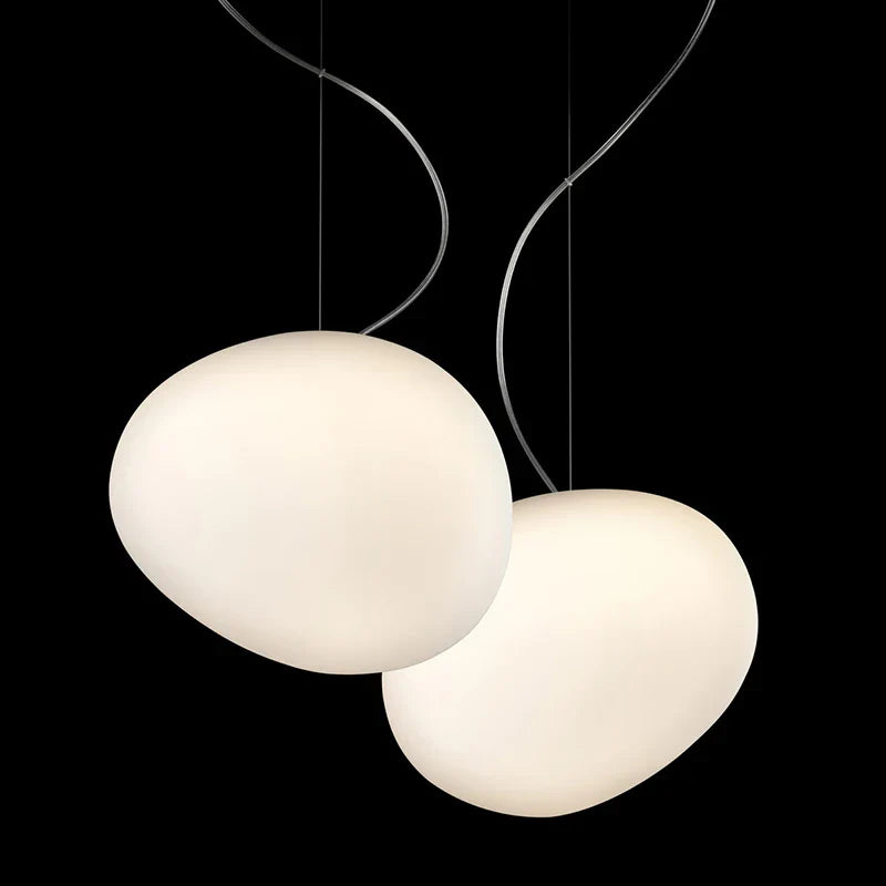 Afralia™ Gregg Pendant Lamp: White Bubble Glass Italian Design for Home, Kitchen, Restaurant