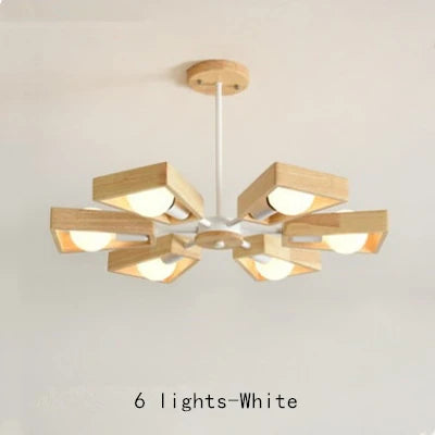 Afralia™ Wooden Windmill Chandelier Lighting, LED Industrial Art for Home Decor