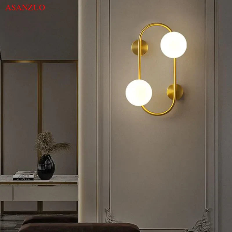 Afralia™ Brass LED Wall Sconce Lamp for Bedroom, Living Room, Hotel - Modern Decorative Lighting