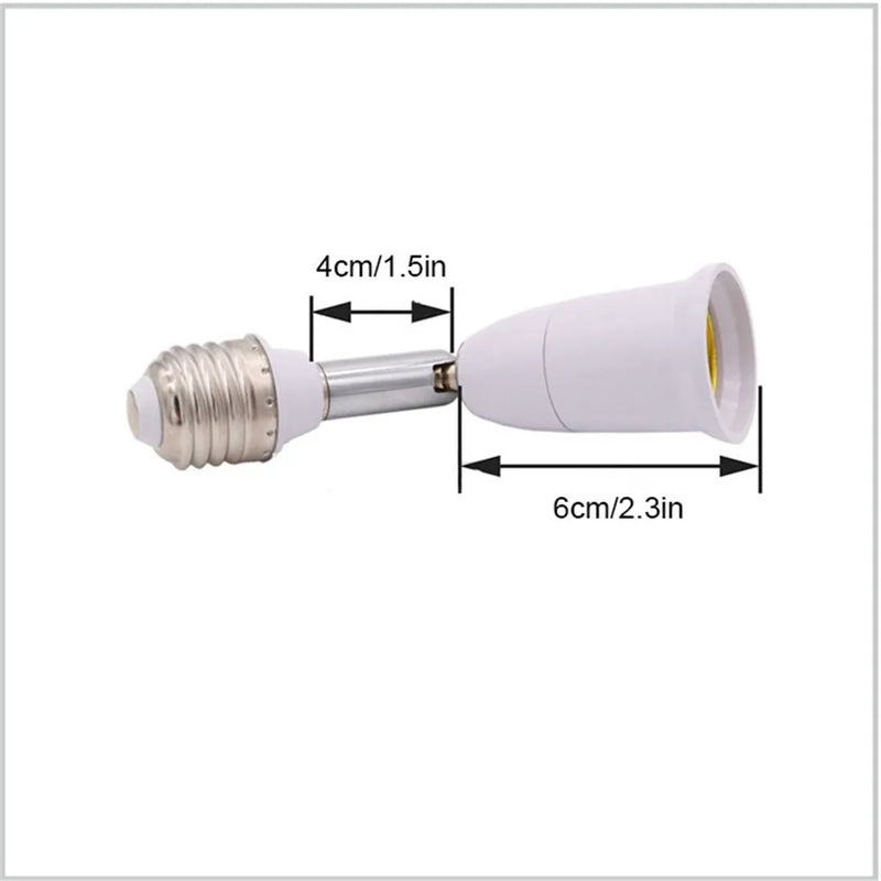 Afralia™ Flexible E27 Socket Extender - 2 Pack Adapter for Screw Bulb Extension