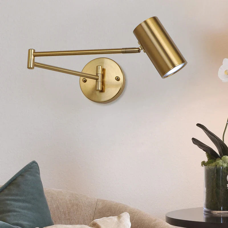 Afralia™ Adjustable Swing Arm Wall Lamp for Bedside Reading - LED Wall Sconce