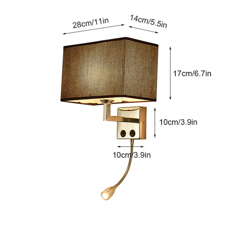 Afralia™ LED Minimalist Wall Lamps with Rectangle Texture Shade for Living Room & Bedroom