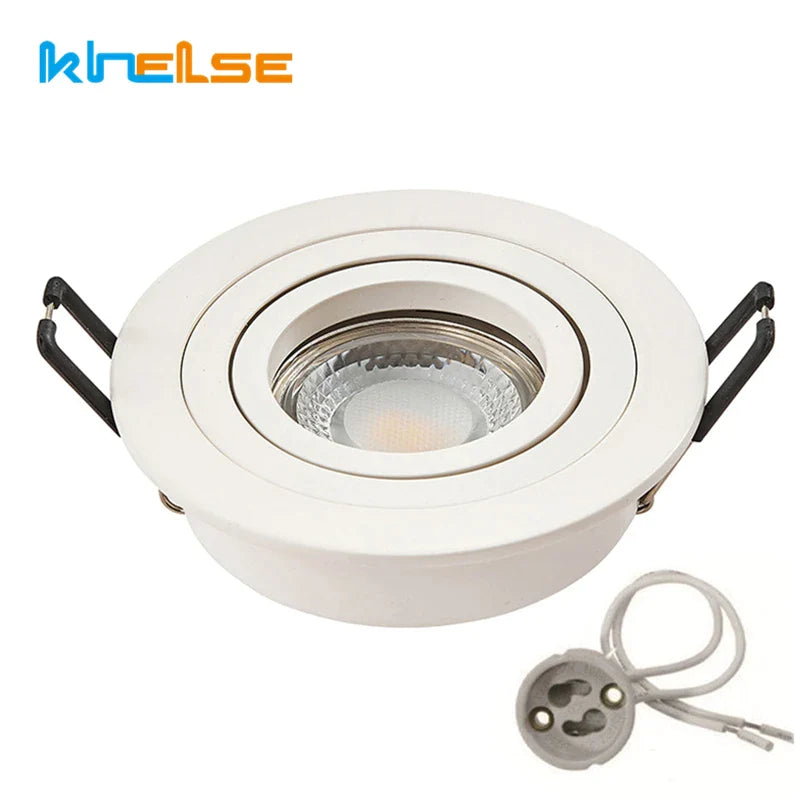 Afralia™ Round Adjustable Ring LED Ceiling Downlight GU10/MR16 Mounting Frame - Spot Lighting Fitting