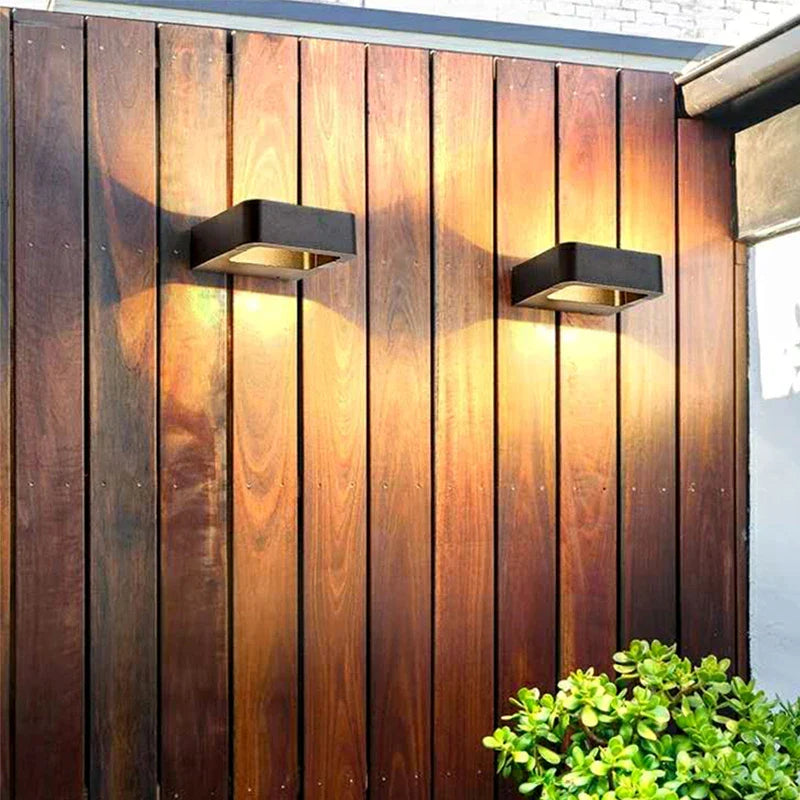 Afralia™ Outdoor LED Wall Sconce Light IP65 Waterproof Aluminum Garden Villa Porch Black