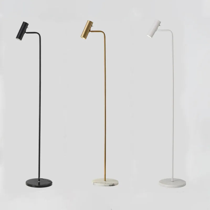 Afralia™ Metal Marble Base Floor Lamp - Minimalist Modern Standing Light