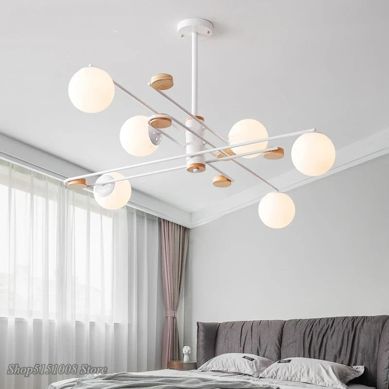 Nordic Glass Ball LED Chandelier for Modern Living Spaces by Afralia™