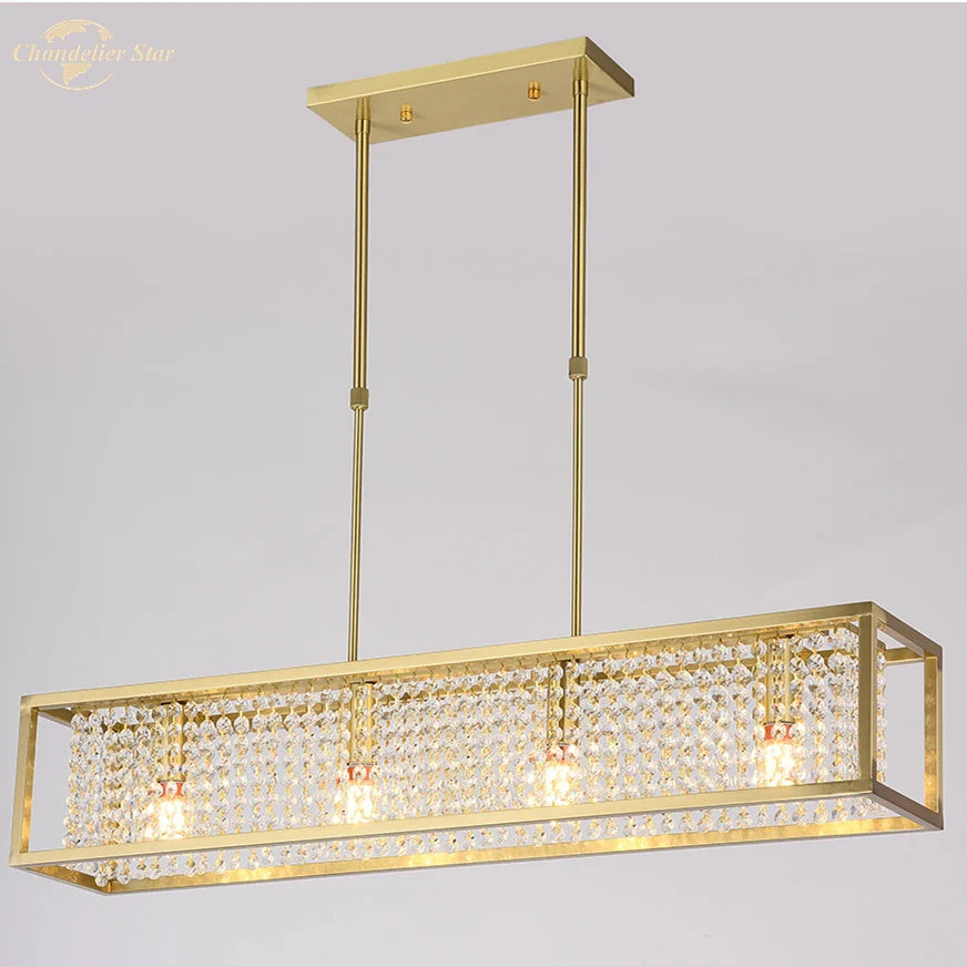 Afralia™ Crystal Rectangle Luxury Chandelier for Elegant Home Décor