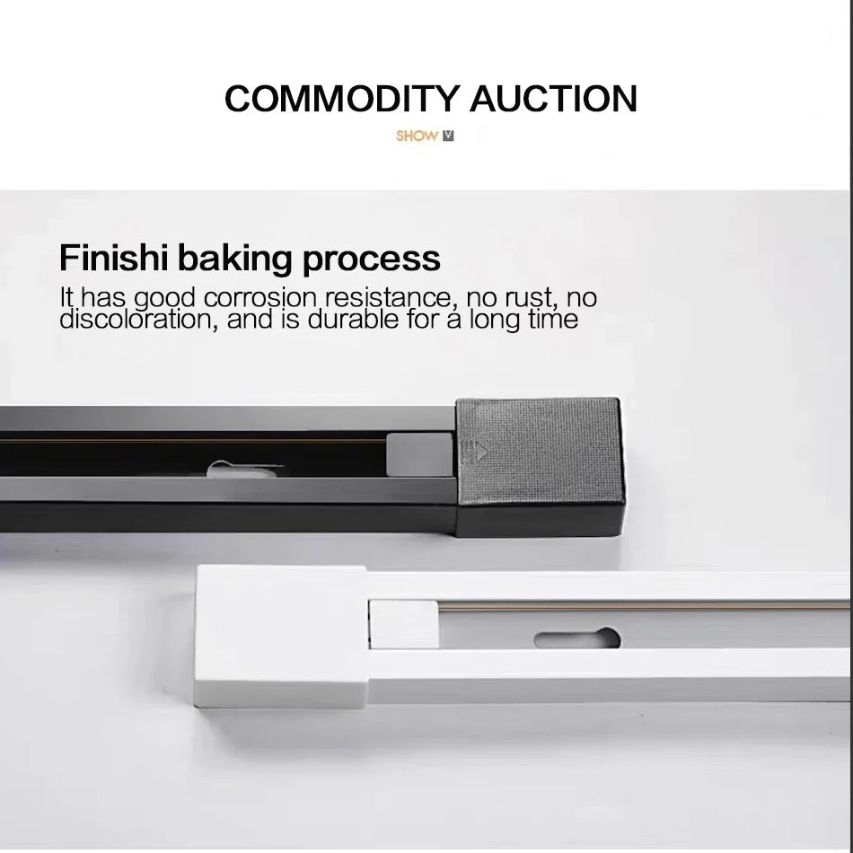 Afralia™ 1m Black White Aluminum 2-Wire Connector Track Rail Spotlight Fitting