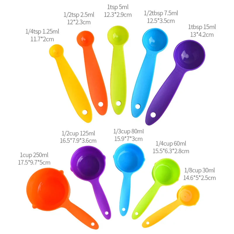 Afralia™ Kitchen Measuring Cups & Spoons Set for Baking & Cooking