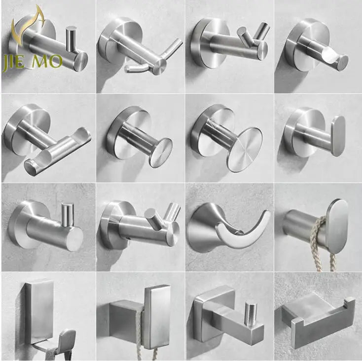 Afralia™ Stainless Steel Single Robe Hook - Wall Mounted Bathroom Towel Clothes Hook