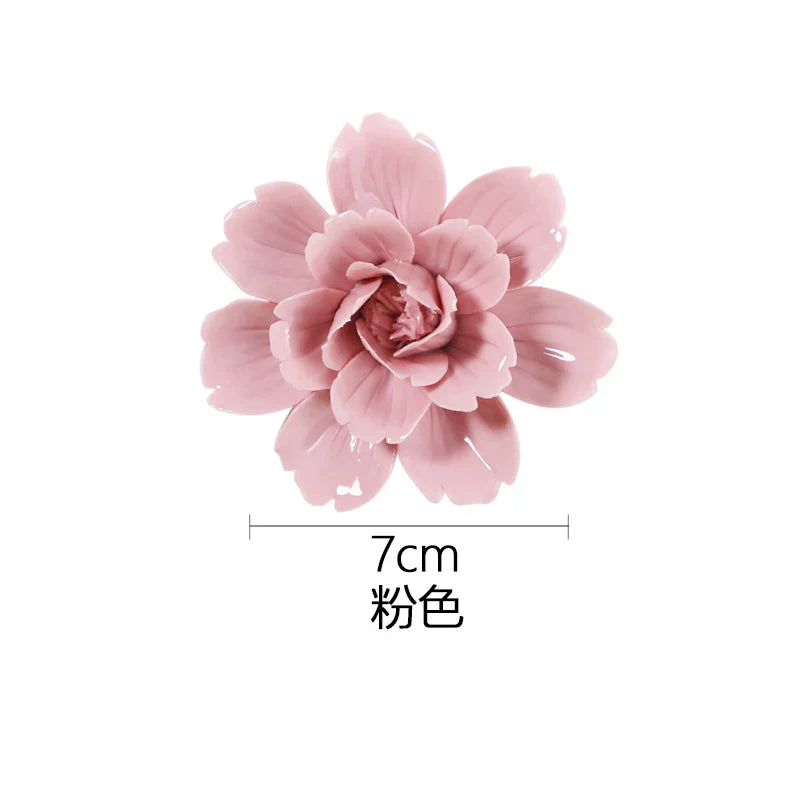 Afralia™ Ceramic Peony Wall Hanging Decoration - Handmade 3D Relief Craft