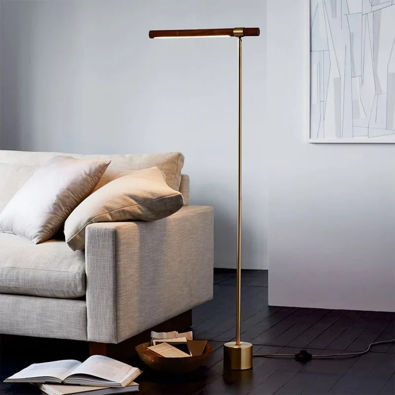 Afralia™ Wood LED Floor Lamp: Japanese Style Living Room Decor & Bedroom Office Light