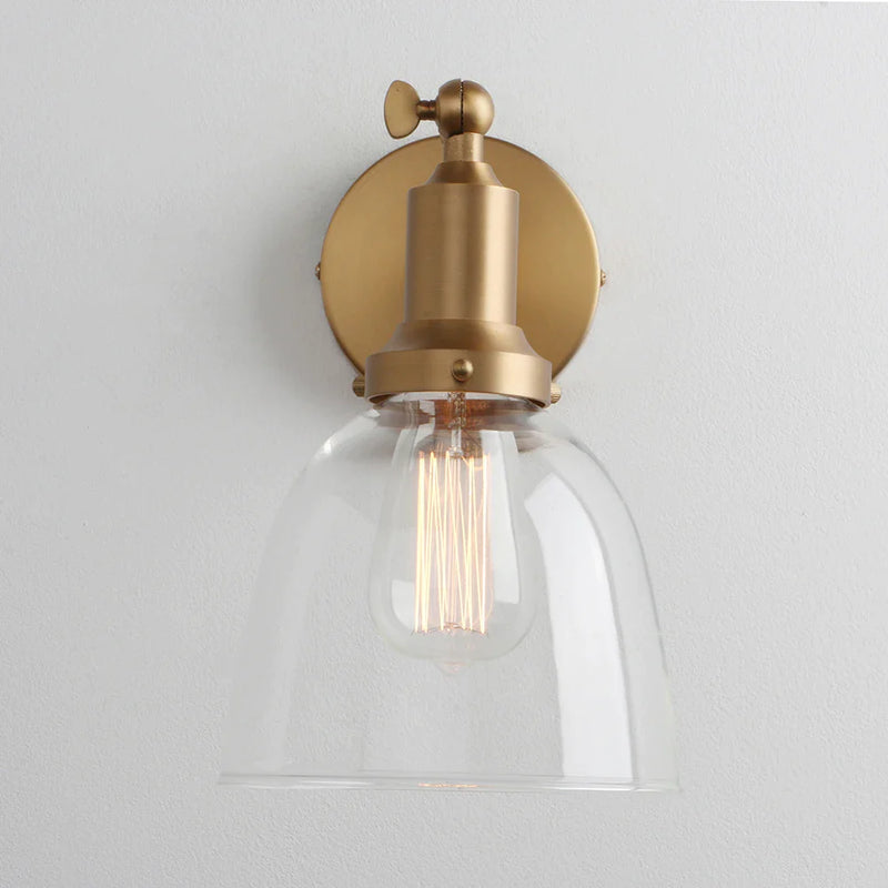 Afralia™ Vintage Glass Shade Wall Sconce Light Fixture