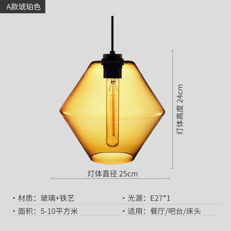 Afralia™ Geometric Glass Pendant Light Collection: Modern Crystalline Pendant Series