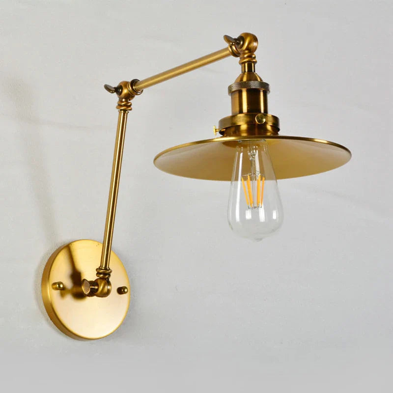 Afralia™ Gold Adjustable Long Arm Wall Light - Retro Style Flex Lamp for Home and Restaurant