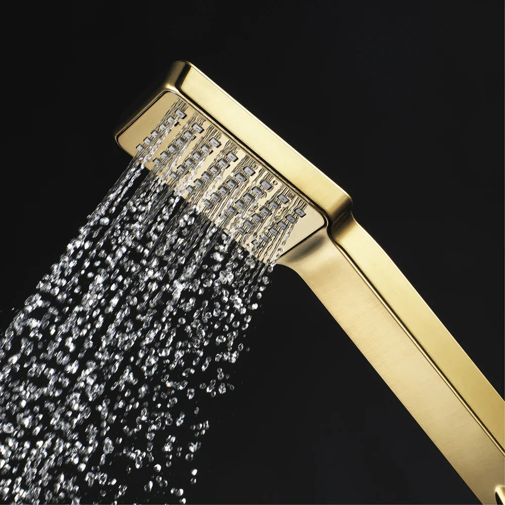 Afralia™ Hand Bidet Sprayer Kit Brushed Gold Shattaf Shower Head Copper Valve