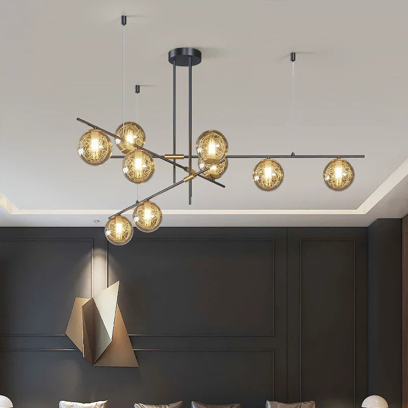 Afralia™ Glass Ball Chandelier Ceiling Lights for Home Decor - Modern LED Pendant Lamp