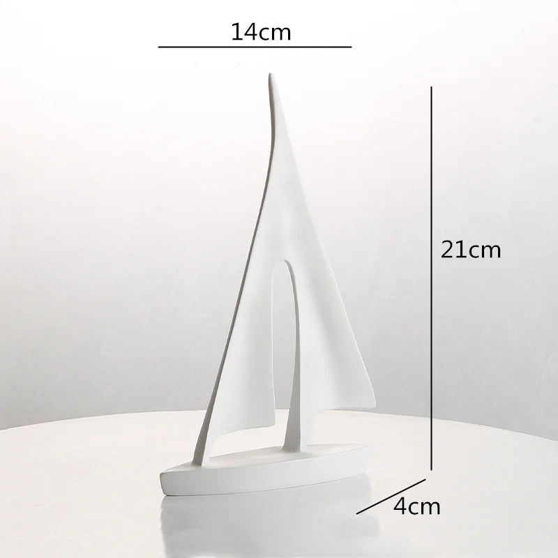 Afralia™ Abstract Resin Sailboat Ferry Triangle Ornament - Golden Home Decor Craft