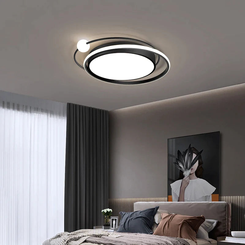 Afralia™ Square Ceiling Light for Bedroom Warm Creative Geometric Study Balcony