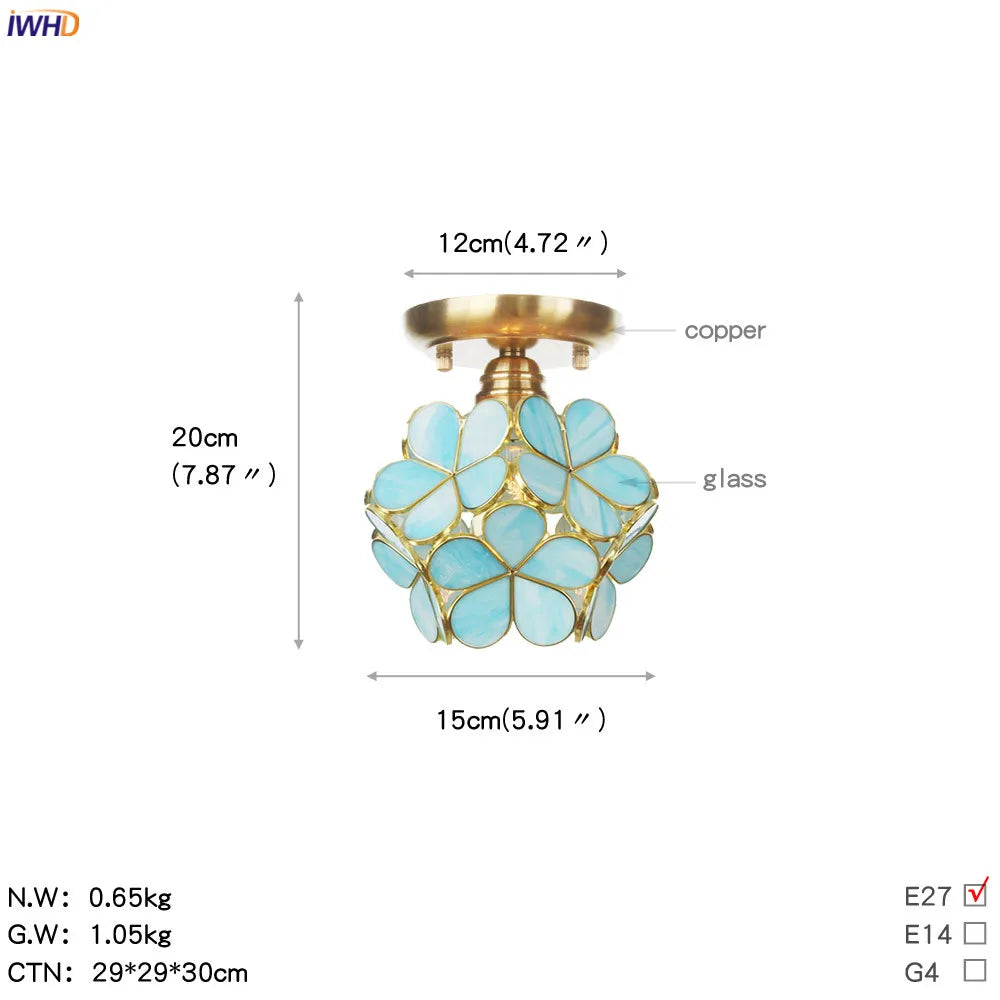 Afralia™ White Glass LED Ceiling Light Fixture Modern Copper Ceiling Lamp