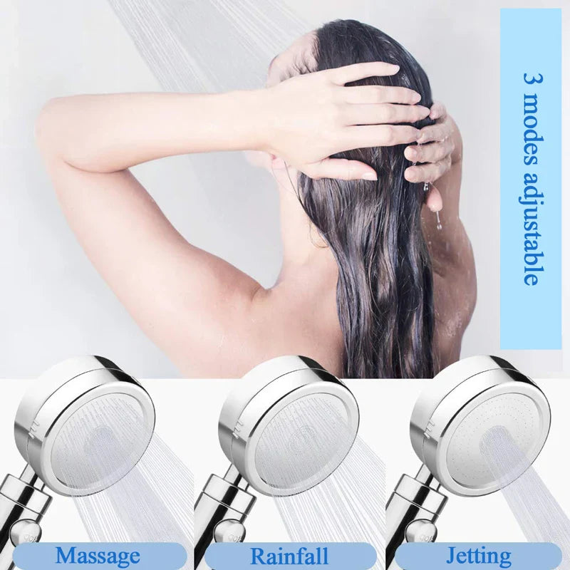 Afralia™ High Pressure Shower Head with 3 Modes Plating and Adjustable Handle