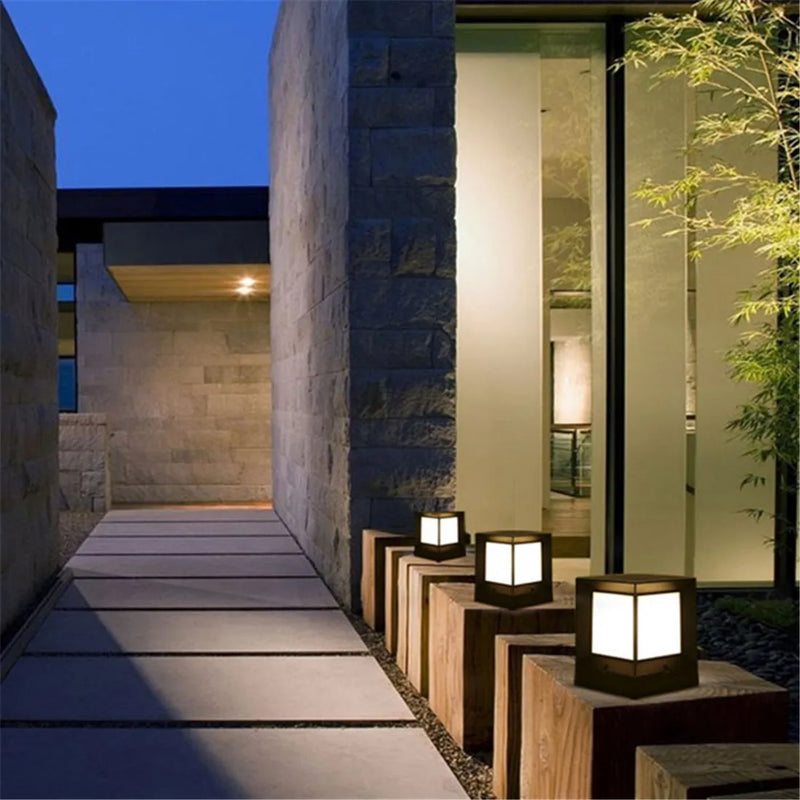 Afralia™ Outdoor Black Pillar Lamp E27 Landscape Lighting for Yard Garden