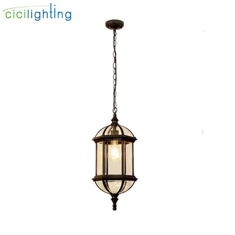 Afralia™ Black Outdoor Hanging LED Pendant Light for Balcony Walkway & Exterior Lighting