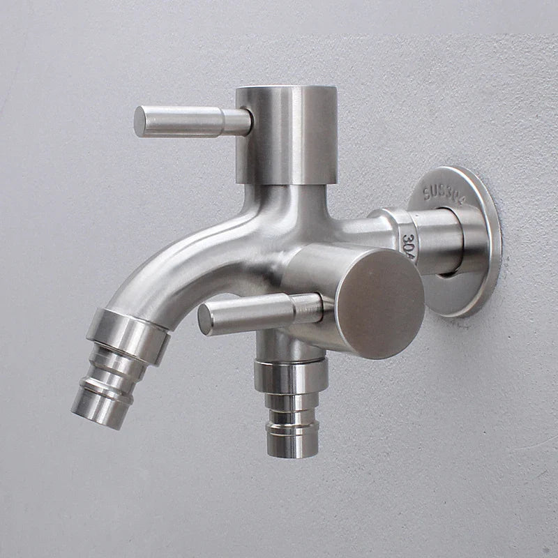 Afralia™ Double Faucet Wall Mount Mop Faucet for Outdoor and Kitchen Use