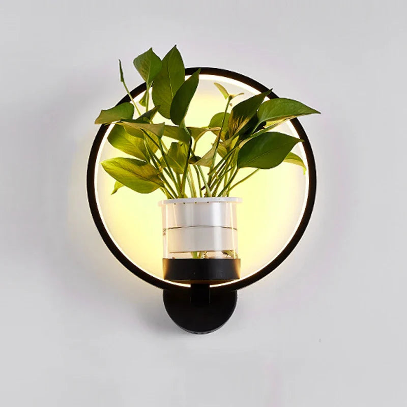 Afralia™ Nordic Plant LED Wall Sconce Light for Living Room, Aisle, Balcony - Decor Lighting