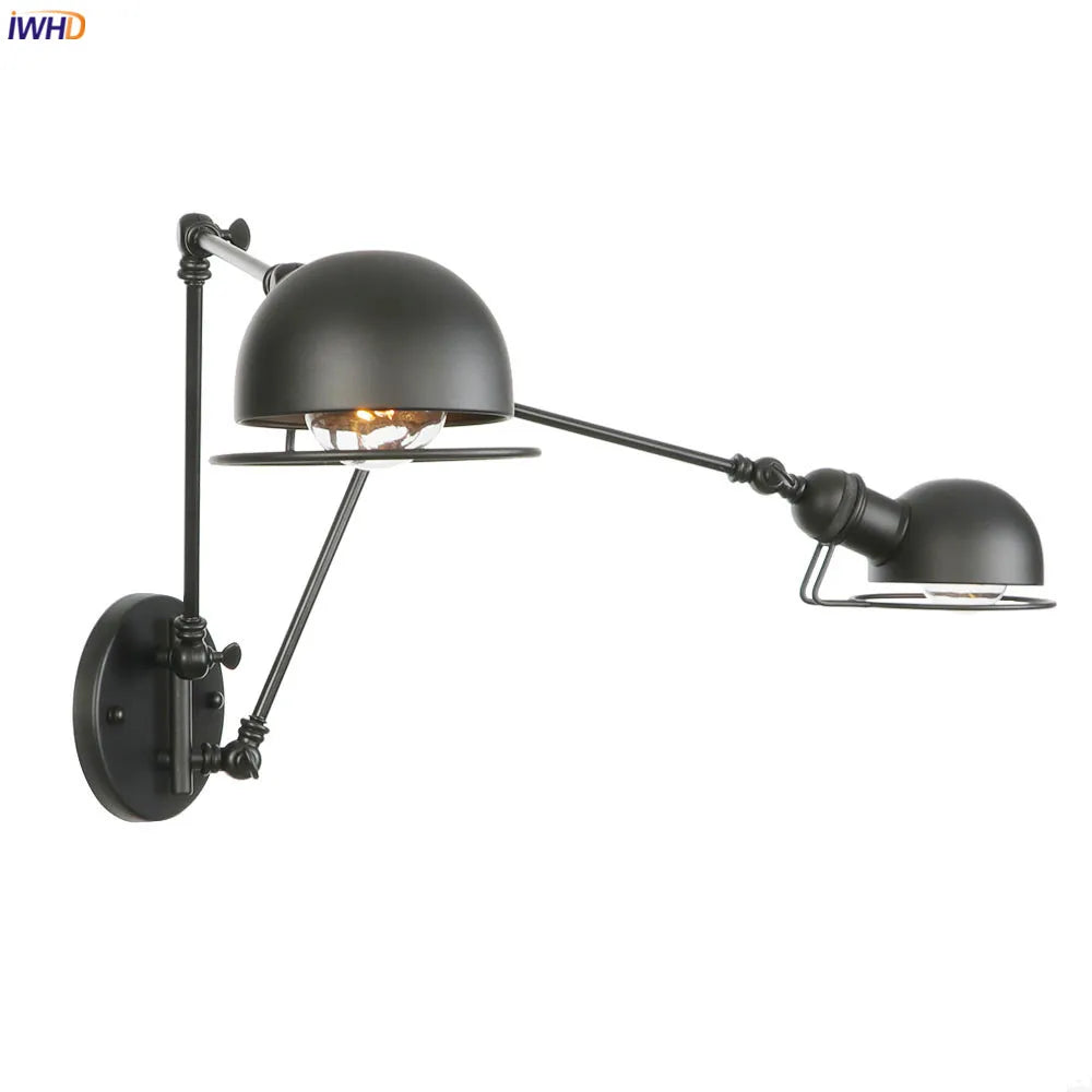 Afralia™ Antique Black Wall Lamp Vintage Industrial Sconce LED Applique Murale