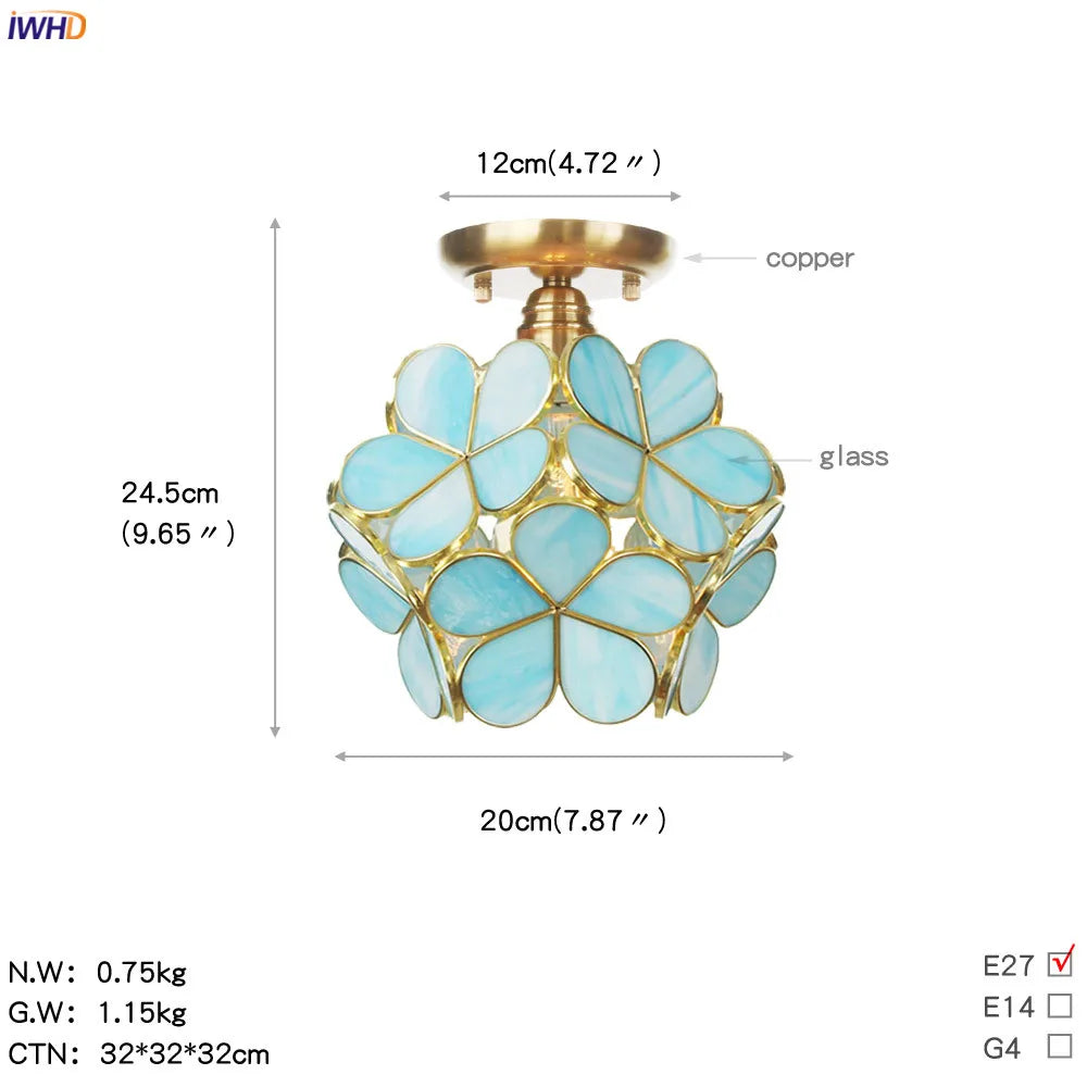 Afralia™ White Glass LED Ceiling Light Fixture, Nordic Modern Copper Ceiling Lamp